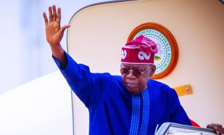 Tinubu depart for South Africa